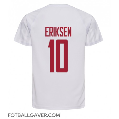 Danmark Christian Eriksen #10 Fotballklær Bortedrakt VM 2022 Kortermet